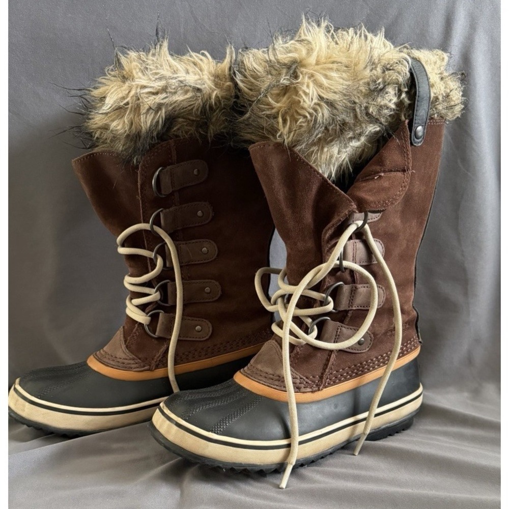 Sorel Joan of Arctic Women's Winter Snow Boots Size 6 Brown Faux Fur NL 1540-256
